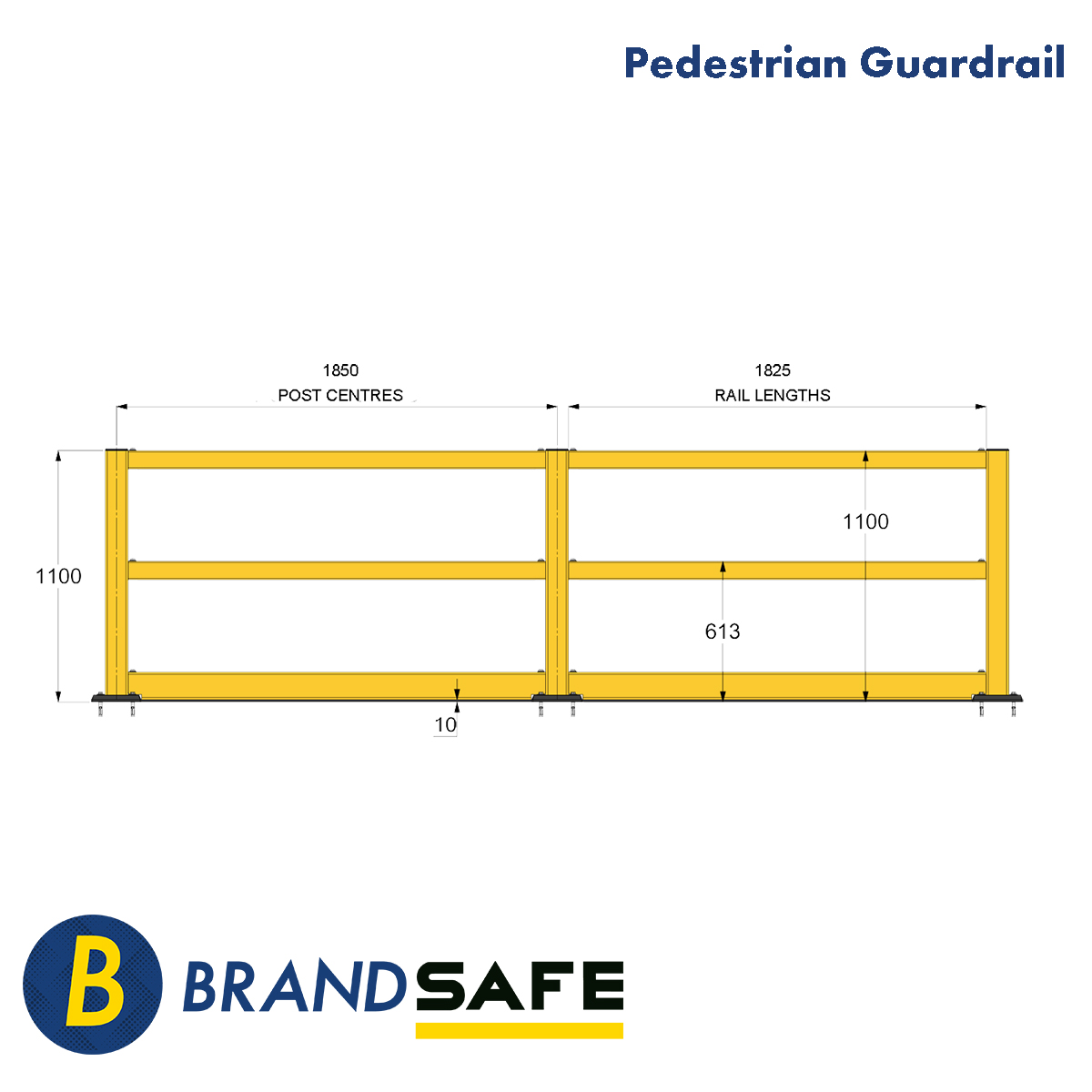 Pedestrian Guardrail Dimensions