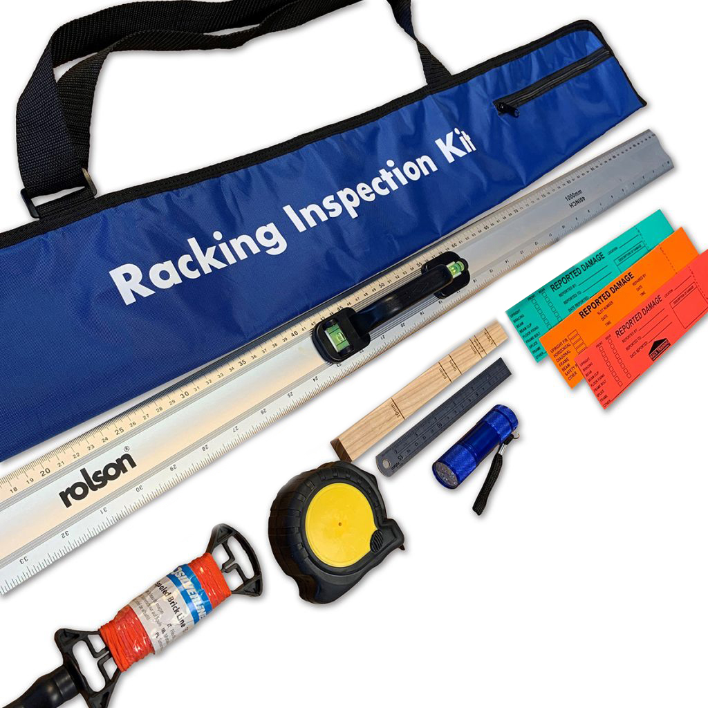 Rack Group racking inspection kit with tools for warehouse pallet racking safety checks